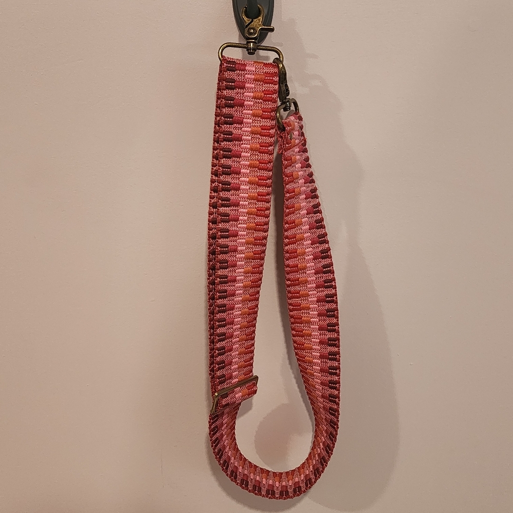 Pink and Red Woven Bag Strap